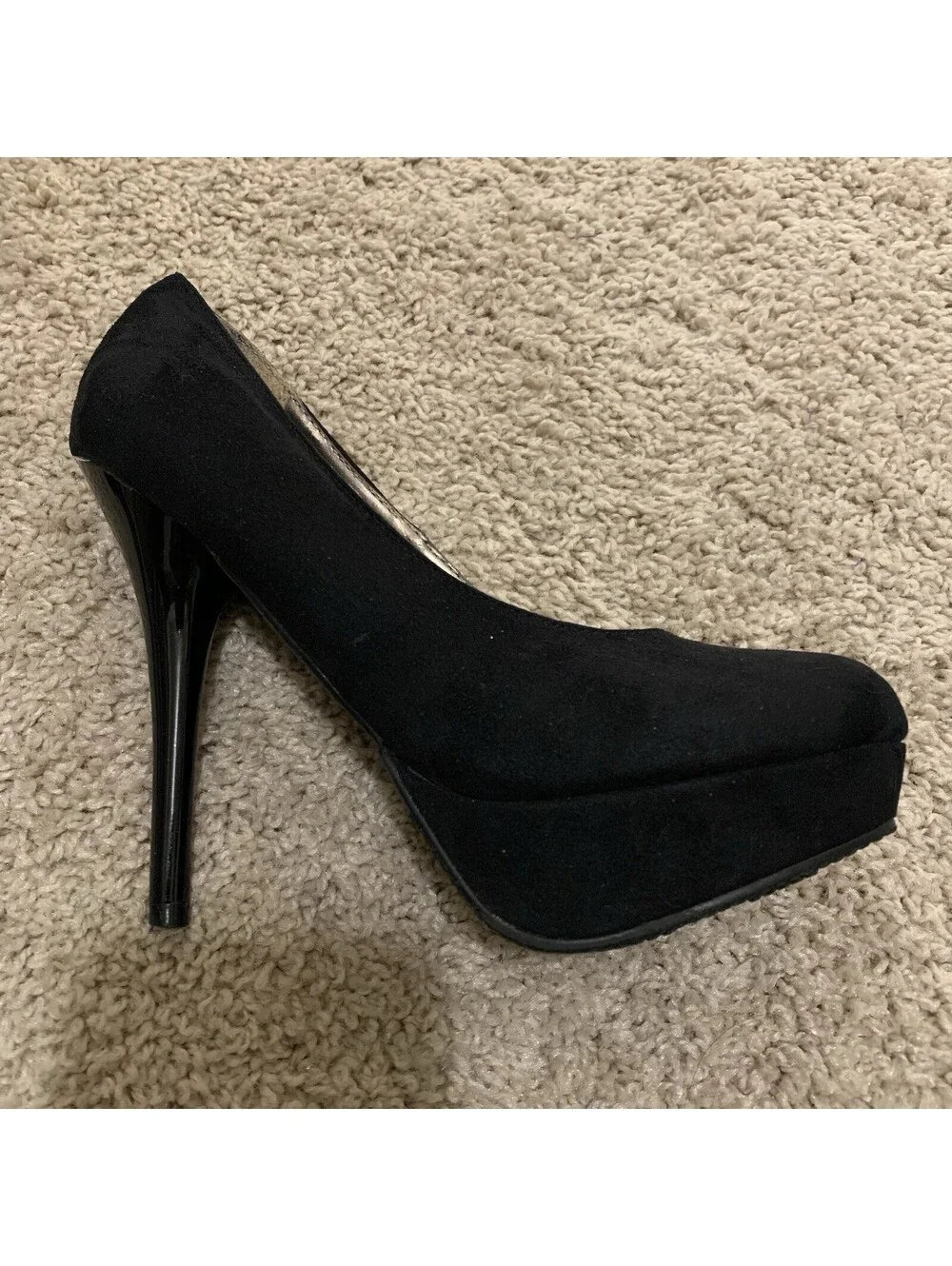 Mossimo Women's Black Faux Suede Stiletto Platform Heels Size 5 1/2